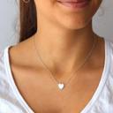  White Fire Opal Heart Pendant Dainty Sterling Silver Women Girls Necklace Gifts