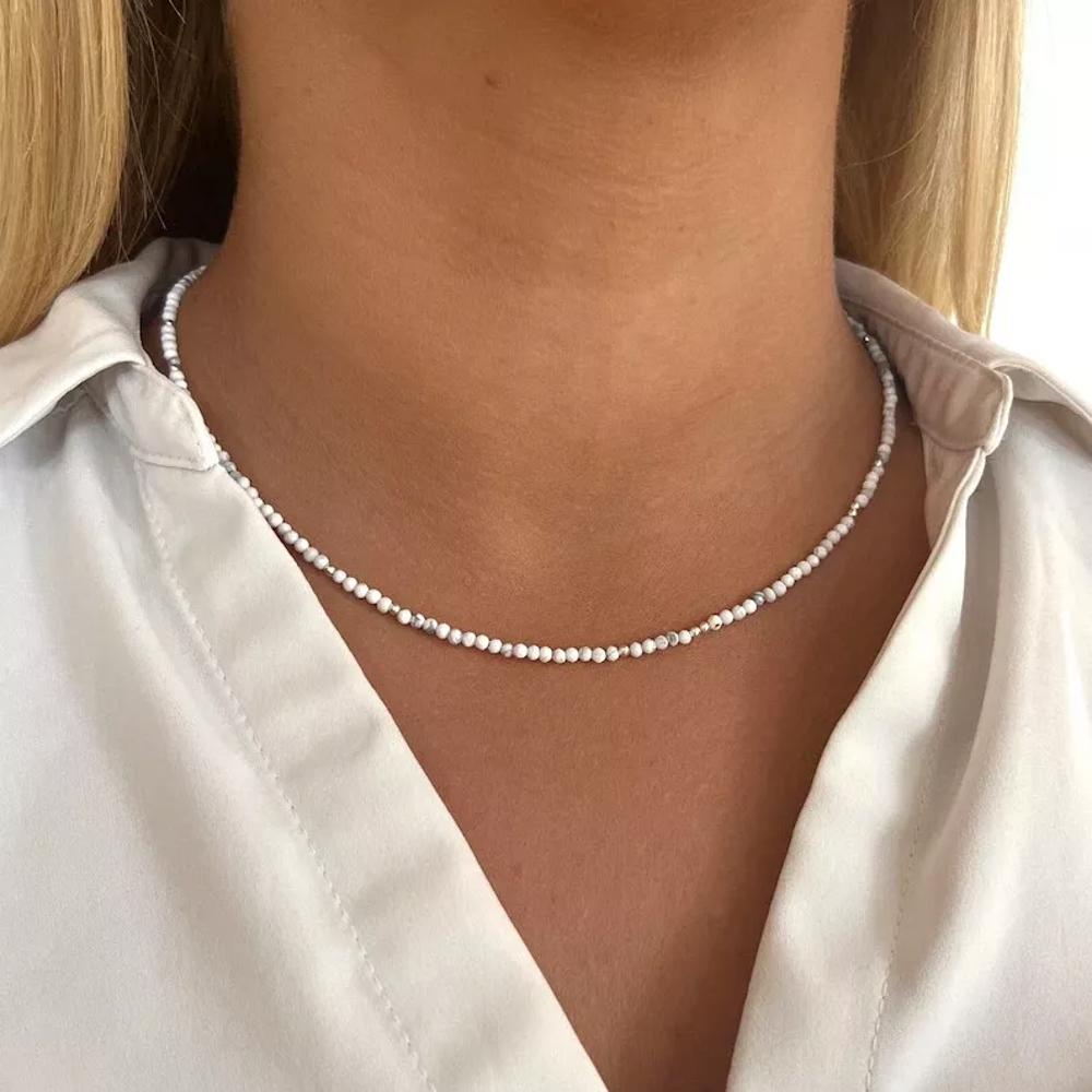 Natural Gemstone Dainty Minimalist Crystal Layering Stacking Choker Necklaces Delicate