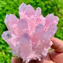  310g+ New Find Pink Purple Cluster Titanium Geode Quartz Crystal Home Ornaments