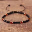  Black Onyx & Red Agate Beads Healing Inner Peace Spiritual Women Men Bracelet