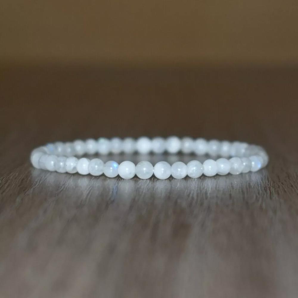 Natural Moonstone Dainty Bracelet 4mm Moonstone Healing Bracelet Gift for her