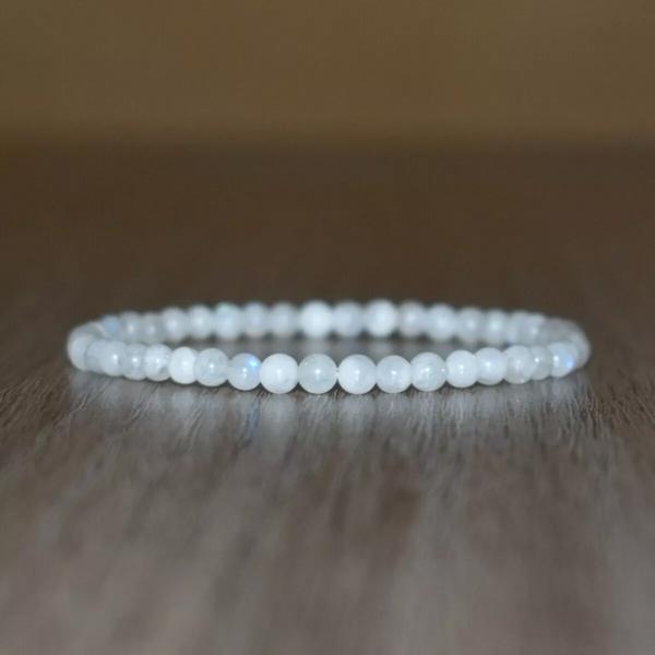 Natural Moonstone Dainty Bracelet 4mm Moonstone Healing Bracelet Gift for her