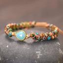  Natural Jasper Stone Beaded Bracelet Amazonite Gemstone Teardrop Charm Bracelet