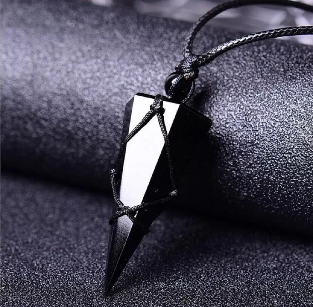 Natural Obsidian Gemstone Healing Pendant Necklace