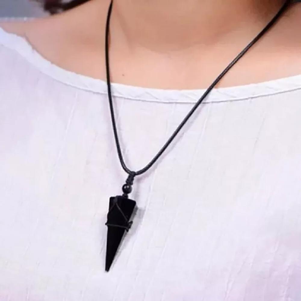 Natural Obsidian Gemstone Healing Pendant Necklace