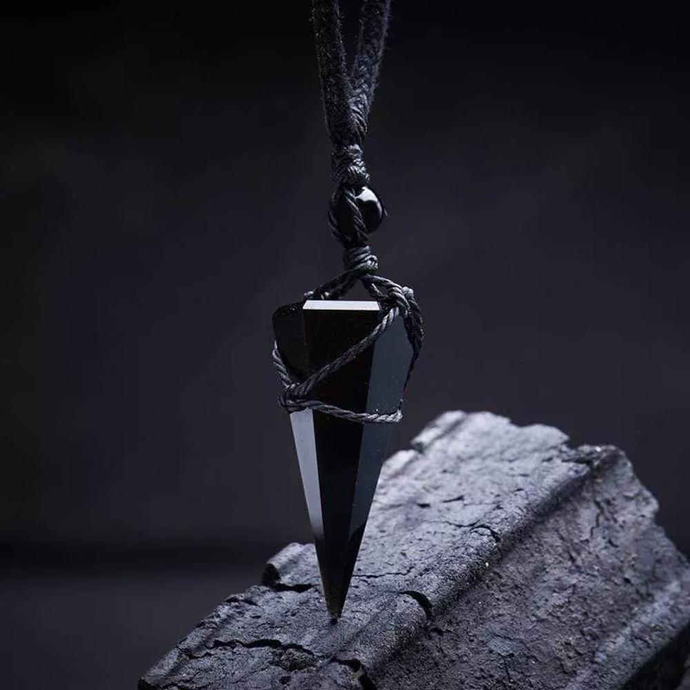 Natural Obsidian Gemstone Healing Pendant Necklace