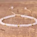  White Quartz Handmade 2x4mm Beads Healing Calming Dainty Minimalist Bracelet