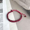  Natural Garnet Minerals Bead Hand Braided Gemstone Women Healing Reiki Bracelet