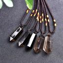  Raw Smoky Quartz Pendant Healing Amulet Talisman Hexagonal Point Necklace Gifts