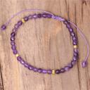  Natural Amethyst Stone Dainty Bracelet Purple Crystal Braided Bracelet Handmade