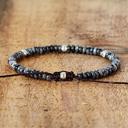  Natural Black Moonstone Stone Dainty Bracelet Gemstone Bracelet Minimalist