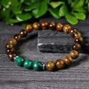  Natural Tiger's eye Malachite Gemstone 8mm Beaded Crystal Healing Reiki Bracelet 8mm