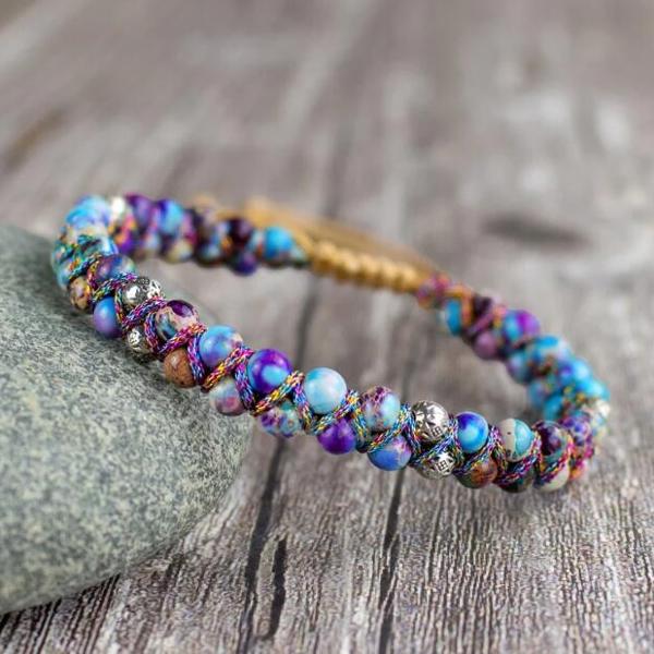 Galaxy Sea Sediment  jasper stone Bracelet