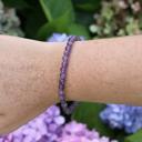  Natural Amethyst 4mm Beaded Crystal Healing Energy Stretch Handmade Bracelet