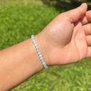  Natural Aquamarine 4mm Beaded Crystal Healing Reiki Stretch Handmade Bracelet