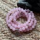  Rose Quartz 108 Mala Bead Prayer Healing Meditation Women Necklace Bracelet Gift