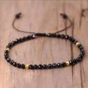  Natural Black Obsidian Stone Bracelet Black Gemstone Bracelet for Protection