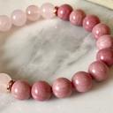  8mm Rose Quartz Rhodonite Stone Bracelet Pink Healing Crystal Stretch Bracelet