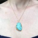  Genuine Turquoise Crystal Pendant Healing Reiki Chakra Women Chain Necklace Gift