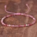  Natural Pink Tourmaline Stone Bracelet Pink Crystal Bracelet Minimalist