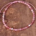  Natural Pink Tourmaline Stone Bracelet Pink Crystal Bracelet Minimalist