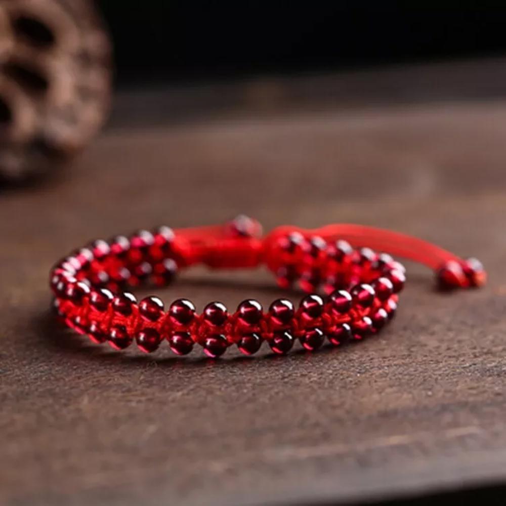 Natural Garnet Bead Gemstone Women Healing Reiki Luck Amulet Anklets