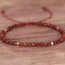  Natural Red Jasper Stone Faceted Bracelet Red Stone Dainty Bracelet Minimalist