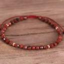  Natural Red Jasper Stone Faceted Bracelet Red Stone Dainty Bracelet Minimalist