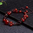  Natural Garnet Beads Chips Handmade Braided Healing Women String Bracelet Gifts