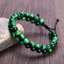  Green Tiger Eye Gemstone Beaded Handmade Healing Protection Women Men Bracelet