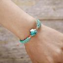  Natural Raw Turquoise Stone Charm Bracelet Blue Gemstone Bracelet Handmade