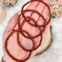  Natural Red Jasper 4mm Small Beads Healing Lucky Women Layering Bracelet Gift