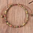  Handmade Unakite Small Beads Healing Dainty Delicate Women Men Bracelet Gifts