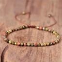  Handmade Unakite Small Beads Healing Dainty Delicate Women Men Bracelet Gifts