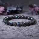  Natural Cat Eye Black Labradorite Blue Sheen Beaded Crystal Healing Bracelet