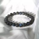  Natural Cat Eye Black Labradorite Blue Sheen Beaded Crystal Healing Bracelet