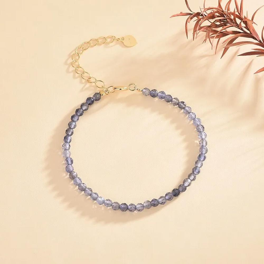 Natural Iolite Stone Bracelet iolite Crystal Healing Bracelet Minimalist