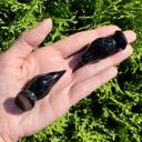  Natural Obsidian Crow Stone Raven Statue Crystal Specimen Minerals Home Decor