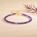  Natural 3mm Amethyst Stone Dainty Bracelet Purple Crystal Bracelet Minimalist