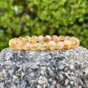  Natural Citrine 8mm Round Beads Healing Balance Stretch Bracelet for Women