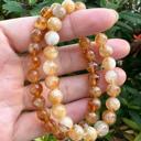  Natural Citrine 8mm Round Beads Healing Balance Stretch Bracelet for Women