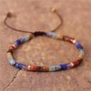  7 Chakra Natural Gemstone Tiny Beads Healing Reiki Women Men Dainty Bracelet