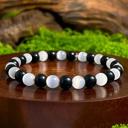  Natural Cat Eye Selenite Black Obsidian Beaded Healing Energy Stretch Bracelet