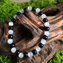  Natural Cat Eye Selenite Black Obsidian Beaded Healing Energy Stretch Bracelet