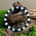  Natural Cat Eye Selenite Black Obsidian Beaded Healing Energy Stretch Bracelet