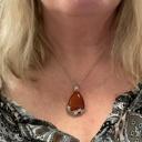  Carnelian Red Agate Drop Pendant Healing Protection Women Chain Necklace Gifts (1 piece)