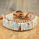  African Opal Natural Stone Boho Handmade Braided Women Healing Reiki Bracelet