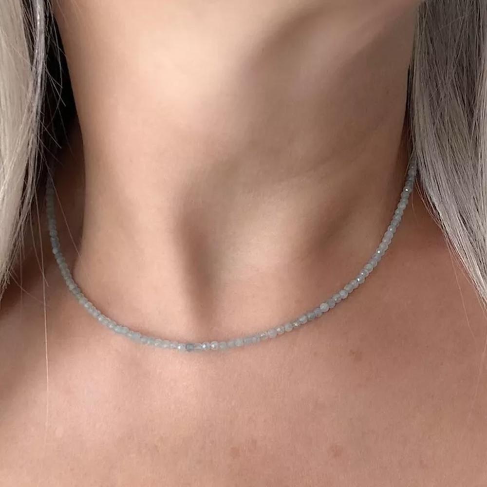 Natural Gemstone Dainty Minimalist Crystal Layering Stacking Choker Necklaces Delicate