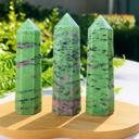  3Pcs Natural Ruby Zoisite Crystal Tower Points Wand Healing Reiki Obelisk Meditation Home Decor