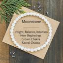  Natural Moonstone 4MM Round Bead Healing Reiki Gemstone Women Bracelet Gift